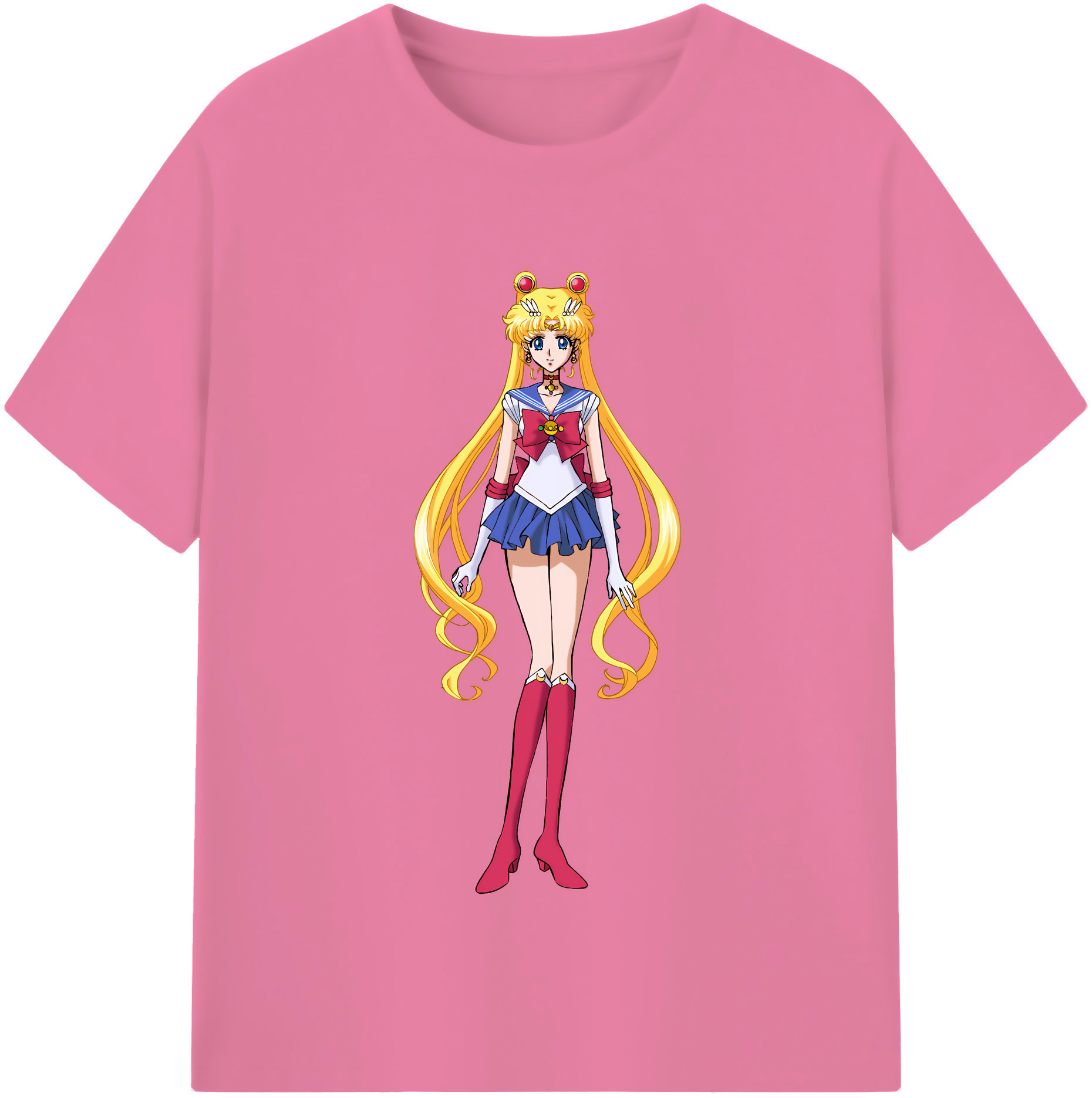 （画像用） 美少女戦士セーラームーン 月野 うさぎ つきの うさぎ Sailor Moon Tsukino Usagi 綿100％半袖Tシャツ（フロントプリント）